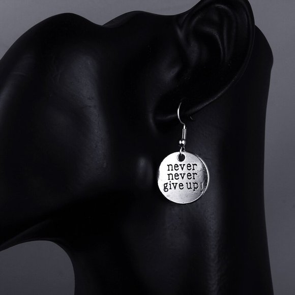 ⚜Trendy Vintage Word Card Shape Dangle Earrings for Woman , K427 - Picture 4 of 4